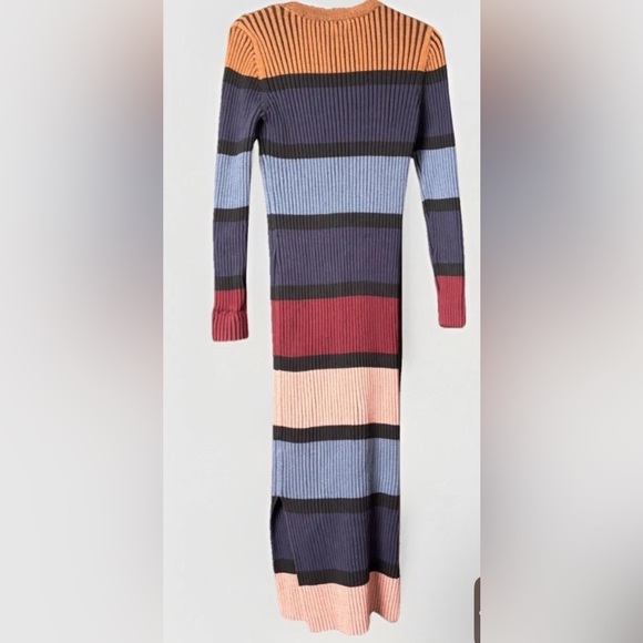 DOLAN Anthropologie $160 Sweater Dress Ribbed Striped Midi Bodycon Size M - Picture 2 of 4